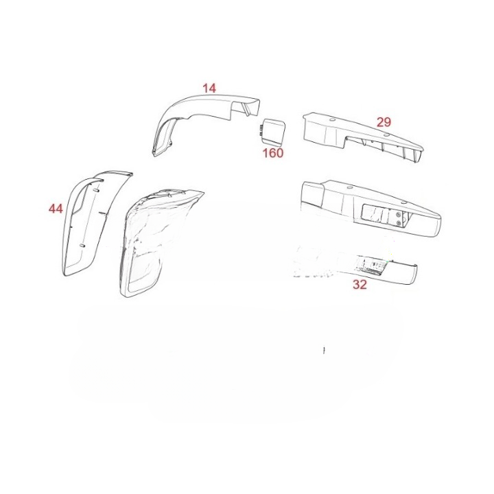 TRAVEGO Комплект крышек наружного зеркала-R