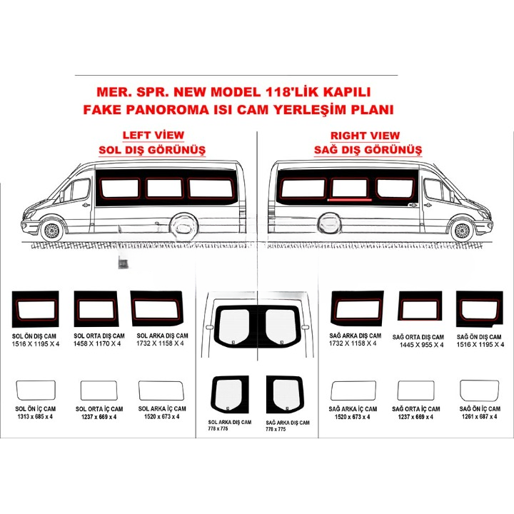 SPRINTER 2010-2019 БОКОВЫЕ СТЕКЛА
